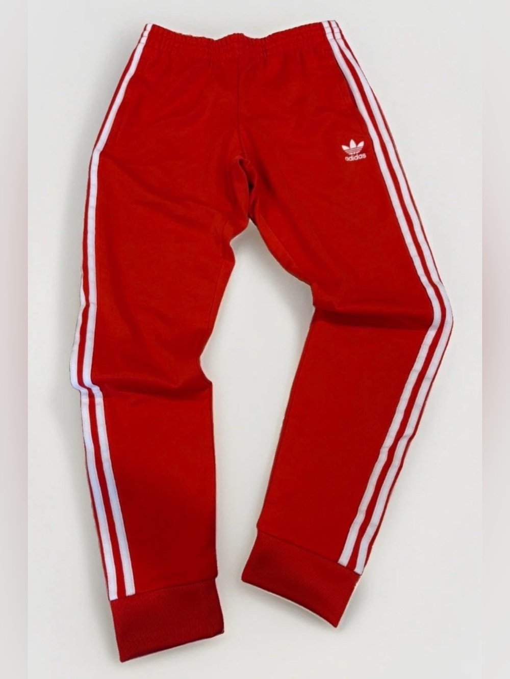 Adidas Originals Trefoil 3-Stripe Track Pants Red White Youth XL Joggers Skinny